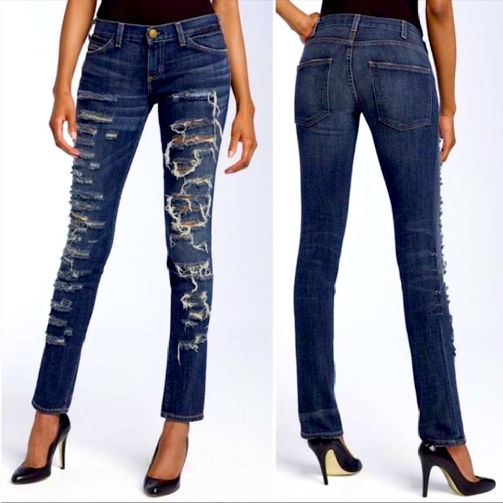 Current Eliot The Skinny shredded ripped destroyed new NWT 25 low rise